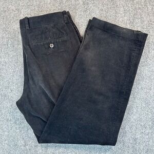 Lauren Ralph Lauren Mens Black Corduroy Straight Leg Pants 32x30 Cotton